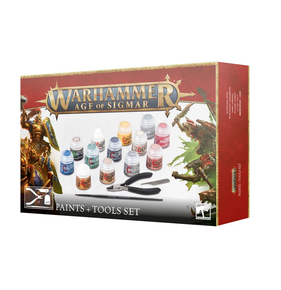 Warhammer Age Of Sigmar: Paints + Tools Set
