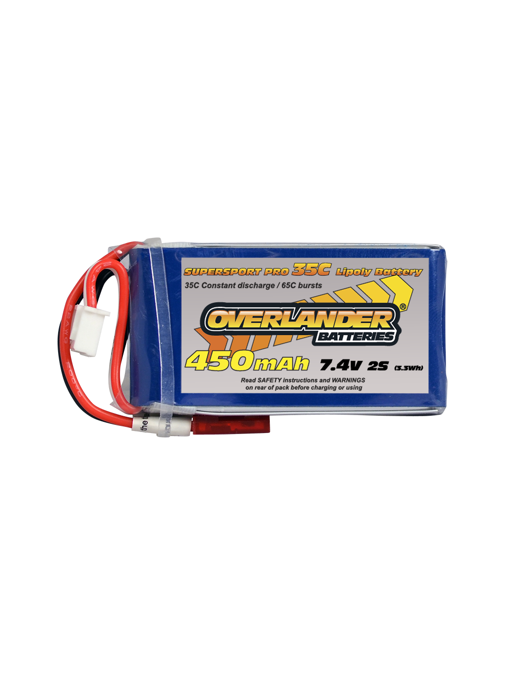 Overlander 450MAH 7.4V 2S 35C SUPERSPORT PRO LIPO BATTERY (JST CONNECTOR)
