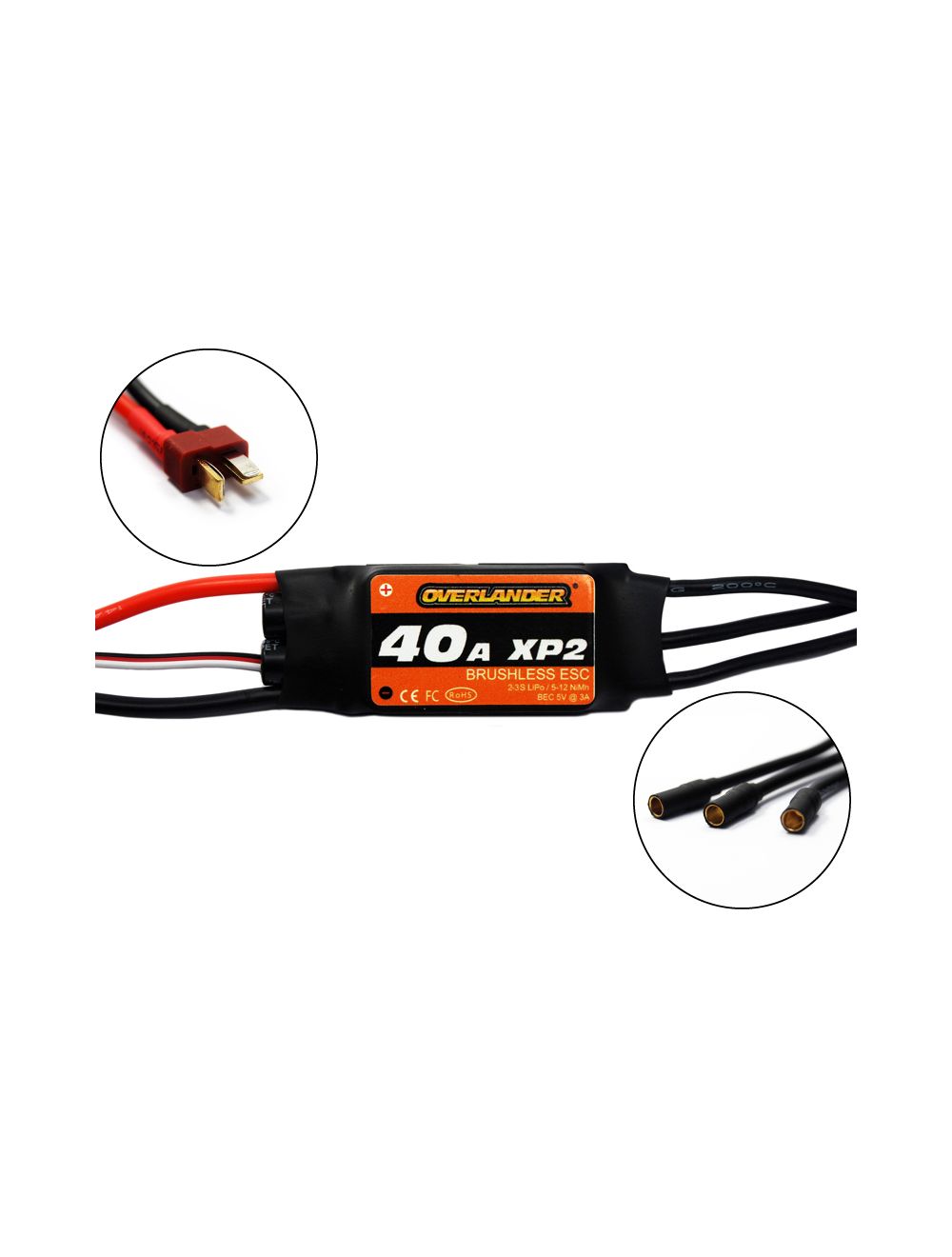 Overlander XP2 40A BRUSHLESS SPEED CONTROLLER 2722 (DEANS)