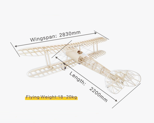 Valueplanes Balsa 1/3 Scale Nieuport 28 Kit, 2830mm Wingspan
