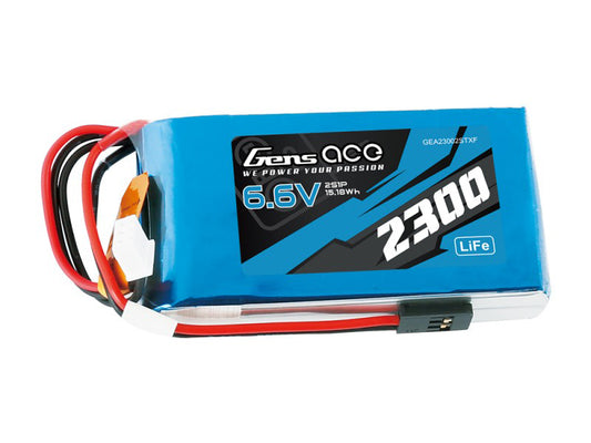 Gens Ace LiFe 2S 6.6V 2300mAh Tx with Futaba