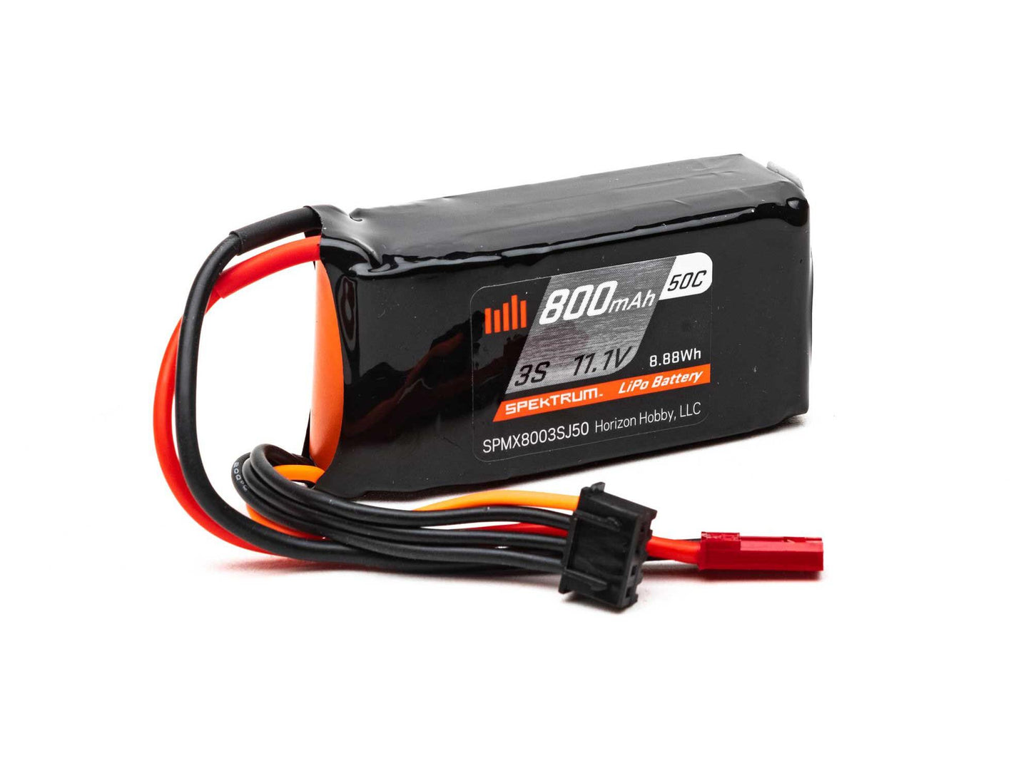 Spektrum 800mAh 3S 11.1V 50C LiPo, 18AWG JST SPMX8003SJ50
