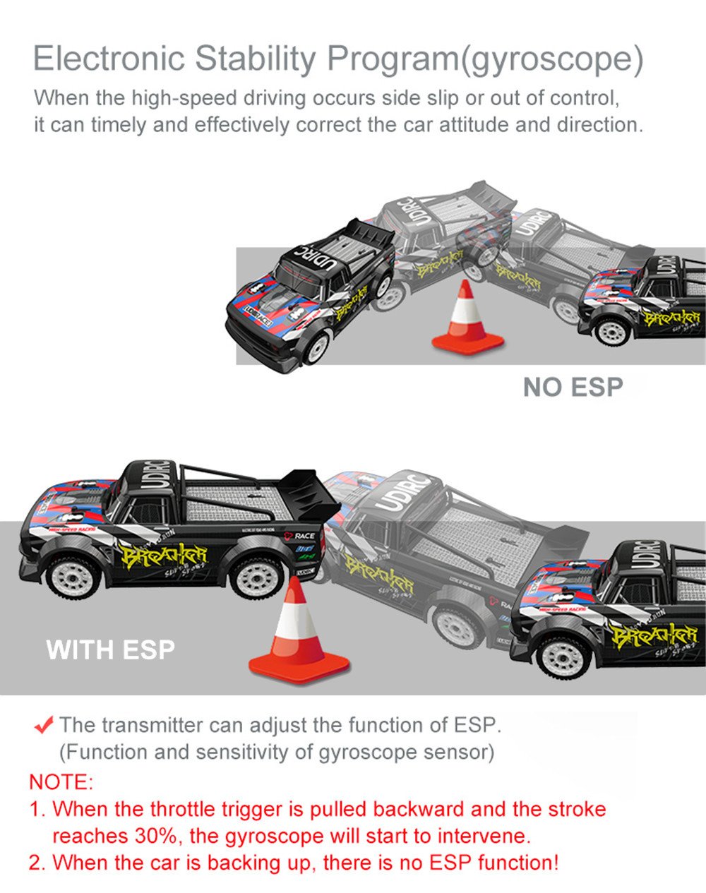 Udi Panther Brushed 1/16th 4WD 2.4GHz w/ESP C-U1602 RC Basher Car