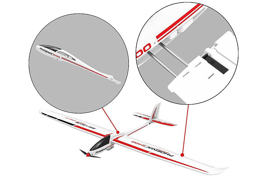 VOLANTEX PHOENIX 2400MM RC EP GLIDER W/ABS FUSELAGE PNP