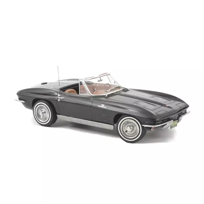 Norev Chevrolet Corvette Stingray Cabriolet 1963 Black Model Car 1:18 Die-Cast Scale Model 189055