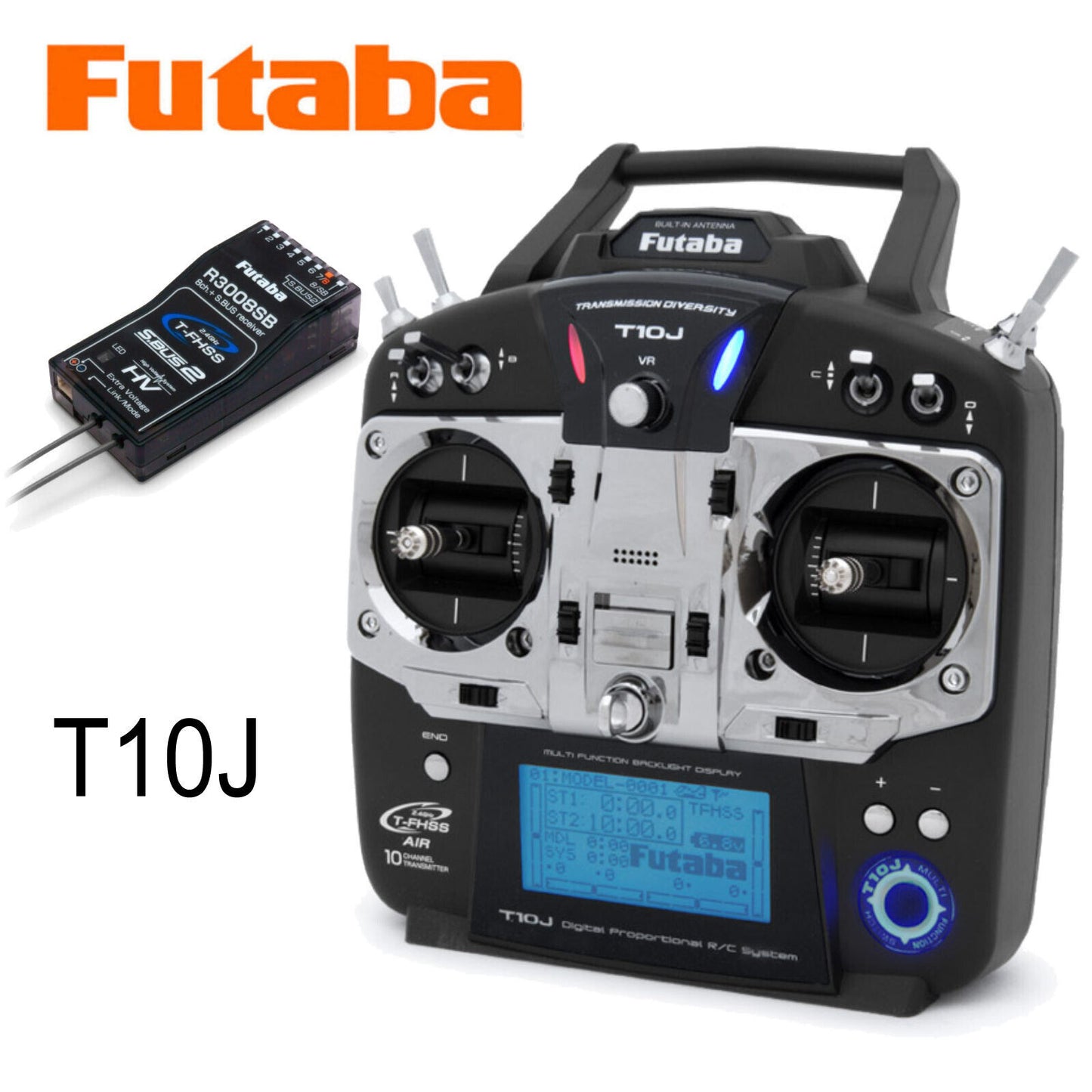 Futaba 10J 10-channel Air Radio with R3008SB Rx Mode 1