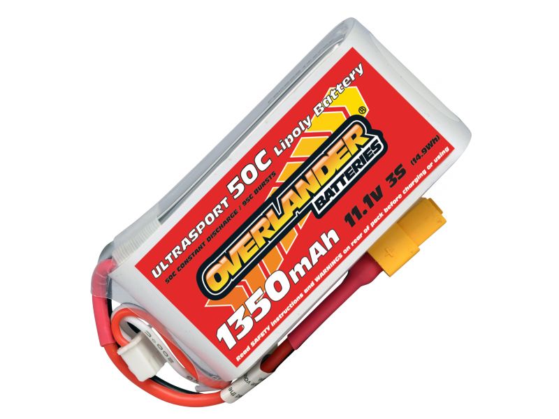 Overlander 1350MAH 11.1V 3S 50C ULTRASPORT LIPO BATTERY (XT60 CONNECTOR)