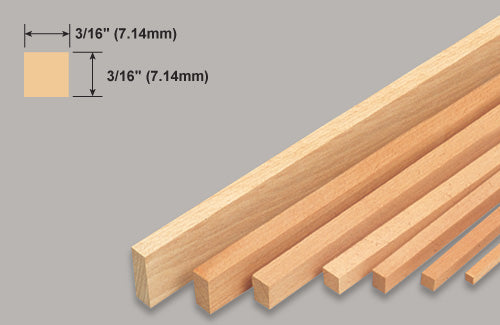 Slec Balsa Strip 3/16" x 3/16" x 36" /4.76x4.76