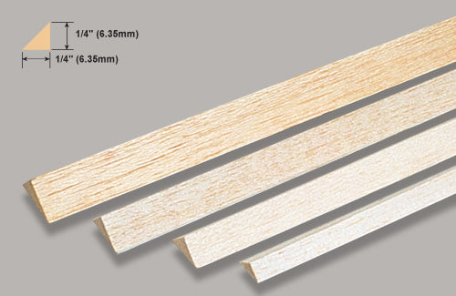 Slec Balsa Triangle 1/4" x 1/4" x 36" /6.35x914