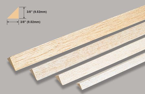 Slec Balsa Triangle 3/8" x 3/8" x 36" /9.52x914