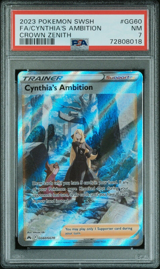2023 Pokemon Sword and Shield Crown Zenith GG60 Full Art/Cynthia's Ambition PSA7
