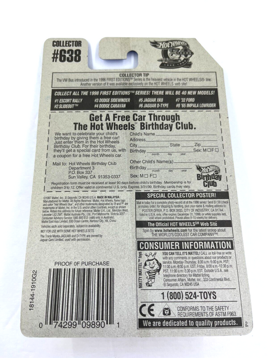 RARE Hot Wheels 1998 FIRST EDITIONS Jaguar D-Type 6/40