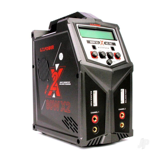 G.T. POWER X2 Charger 2x80W Charger (UK) LiPo LiFe LiHv LiIon NiMH Pb