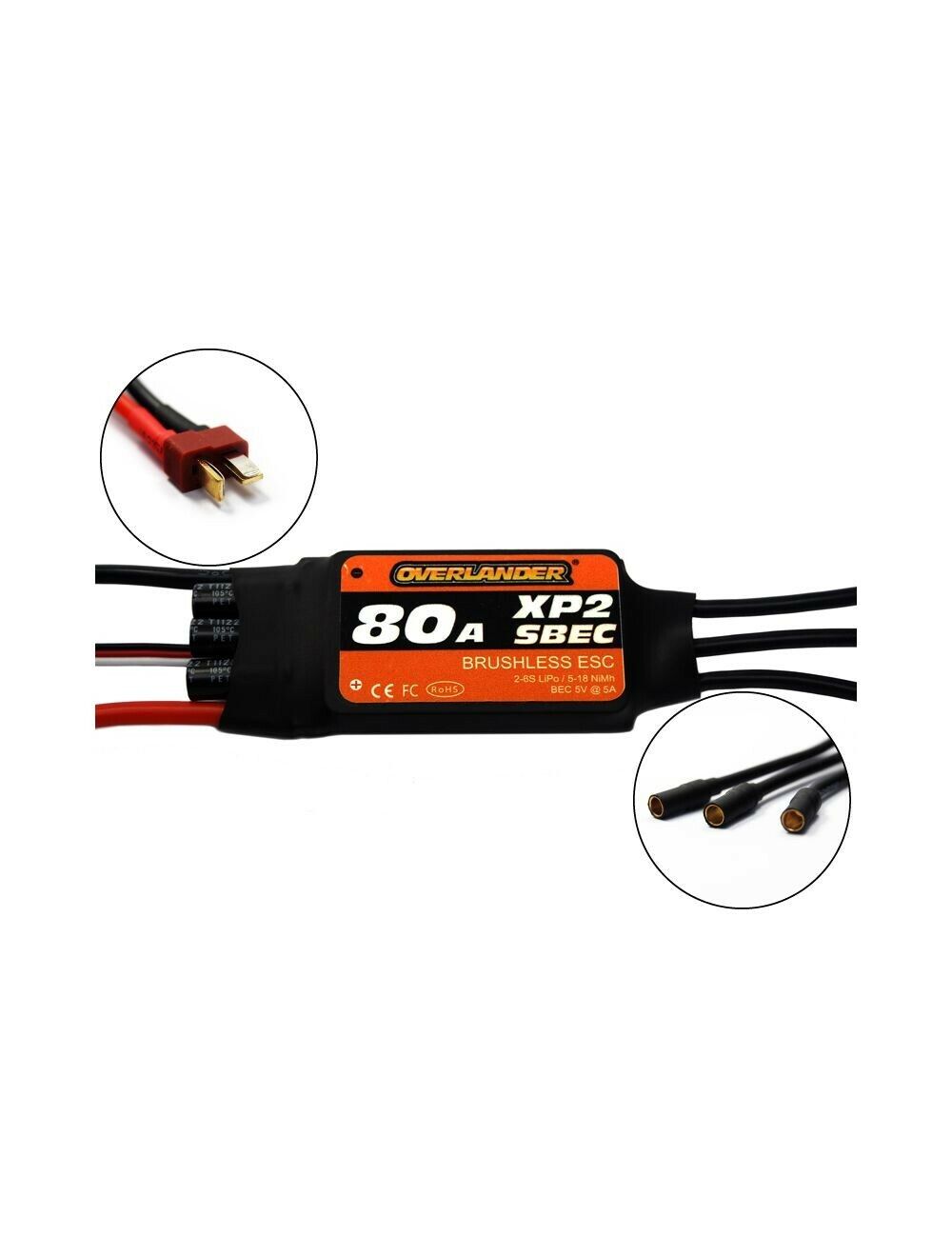 Overlander XP2 80A SBEC BRUSHLESS RTF SPEED CONTROLLER 2720 (DEANS)