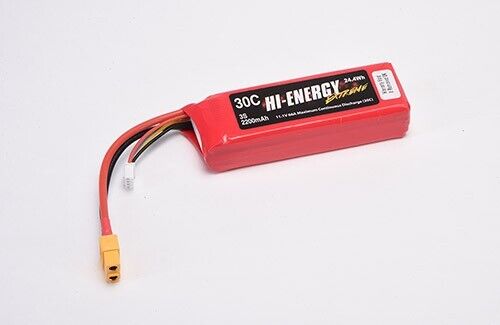 Hi-Energy 3S 11.1V 2200mAh 30C LiPo Battery with XT60