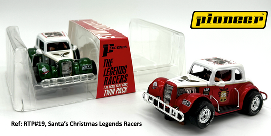 Pioneer Slot Car Racing Twin Pack RTP19 Ford Coupe Legends Christmas Edition