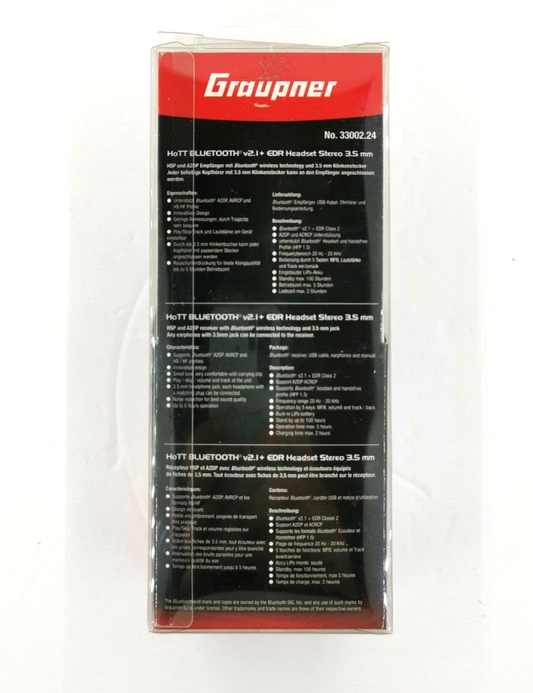 Graupner HoTT BLUETOOTH v2.1+EDR Stereo 3.5mm HS 33002.24