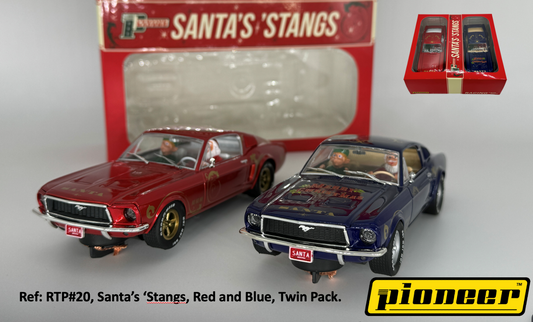 Pioneer Slot Car 68 Mustang Fastback GT RTP20 Racing Twin Pack Christmas Edition