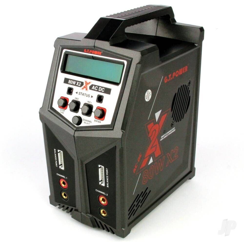 G.T. POWER X2 Charger 2x80W Charger (UK) LiPo LiFe LiHv LiIon NiMH Pb