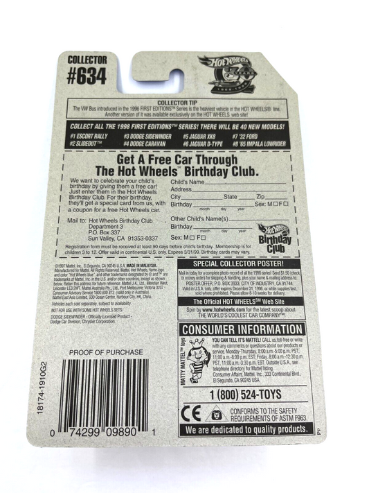 RARE Hot Wheels 1998 FIRST EDITIONS Dodge Sidewinder 3/40