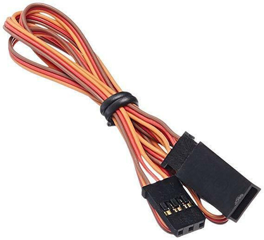1000mm JR Servo Extension Lead RX Plug Male to Female Red Brown Wires GOLD pins
