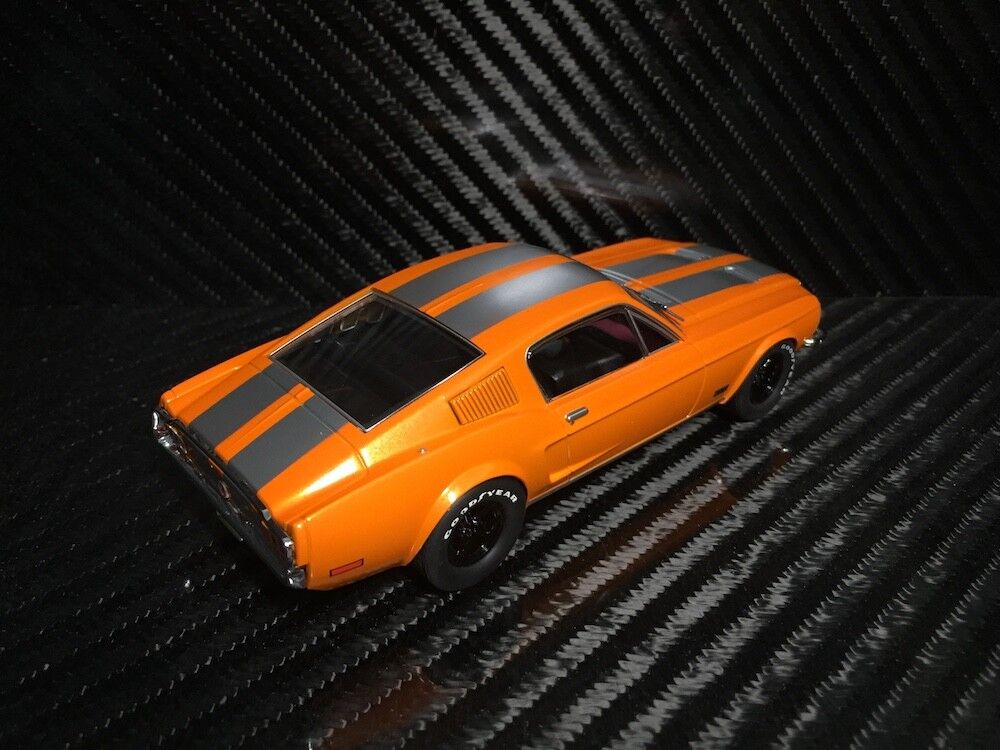Pioneer Slot Car 1968 Ford Mustang Fastback GT Solar Orange Route 66 P054