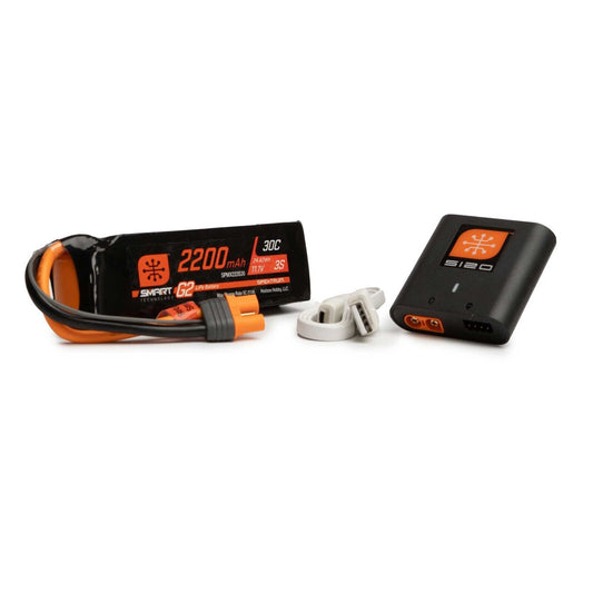Spektrum Smart G2 Powerstage Air Bundle: 3S 2200mAh LiPo Battery + S120 Charger