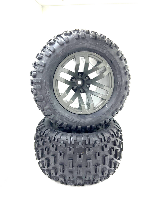 ARRMA MT GRANITE Dboots 'Fortress MT' Tire Set Glued Gun Metal (2)