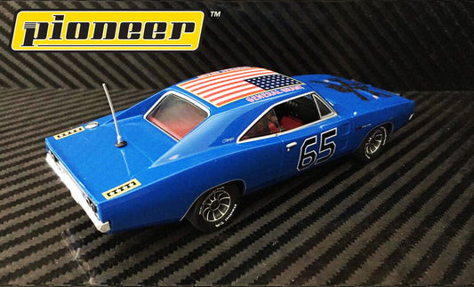 Pioneer Slot Car P094 Dodge Charger Dukes of Hazzard General Grant in Crazy Blue
