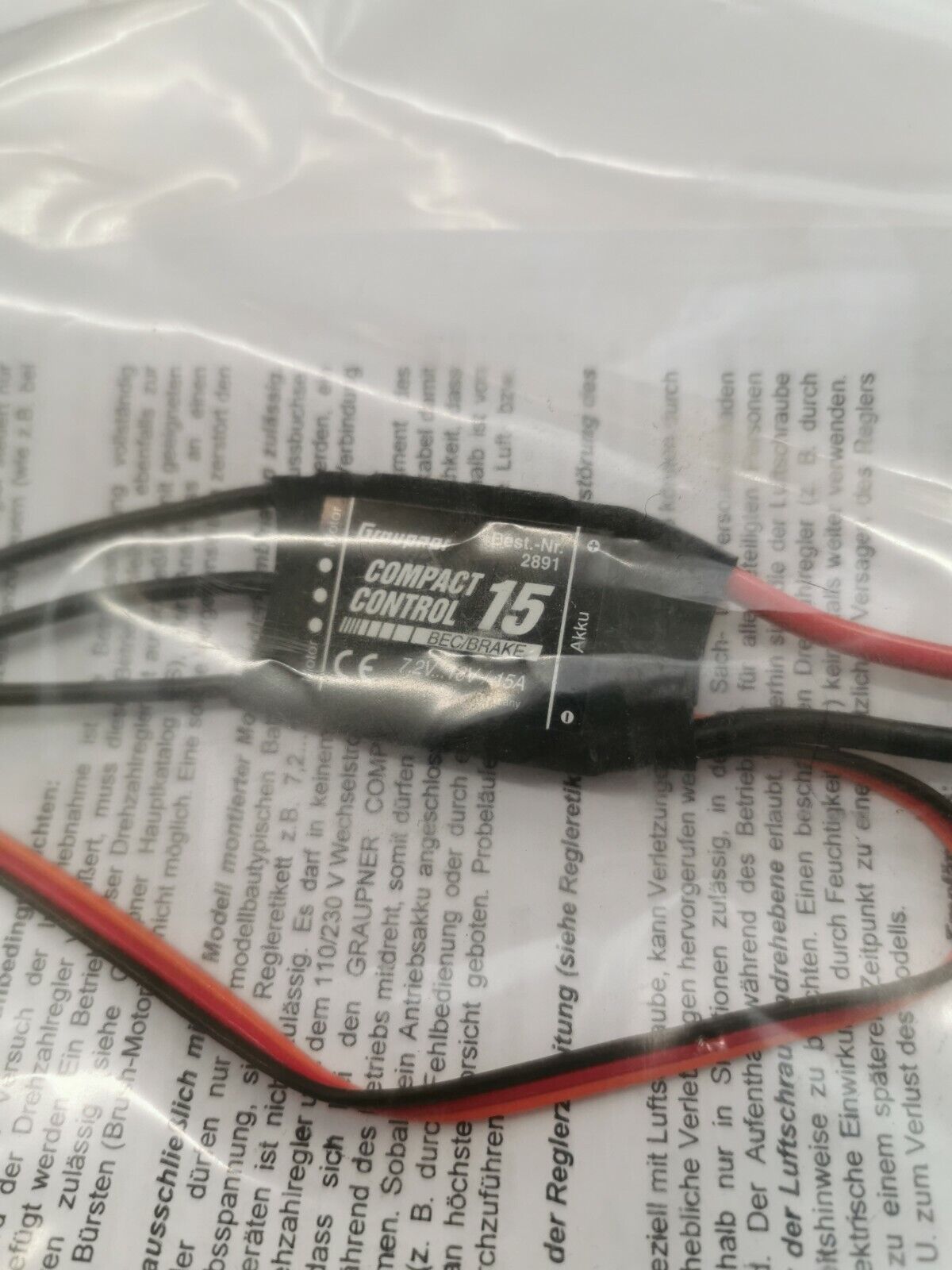 Graupner Compact Control 15 BEC With Brake High Quality 15A ESC 7.2-12V G2891