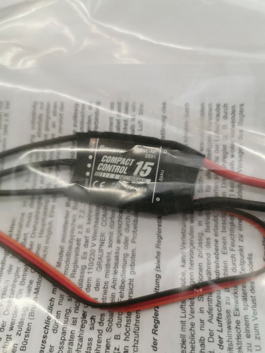 Graupner Compact Control 15 BEC With Brake High Quality 15A ESC 7.2-12V G2891