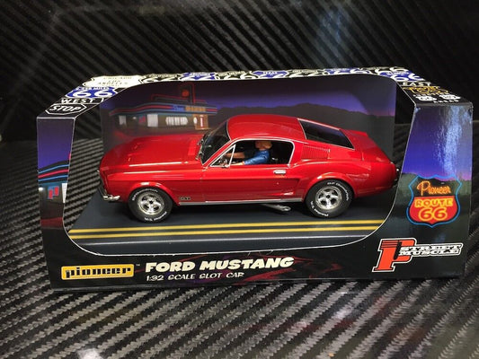 Pioneer Slot Car 1968 Ford Mustang Fastback GT Candy Red Route 66 P057