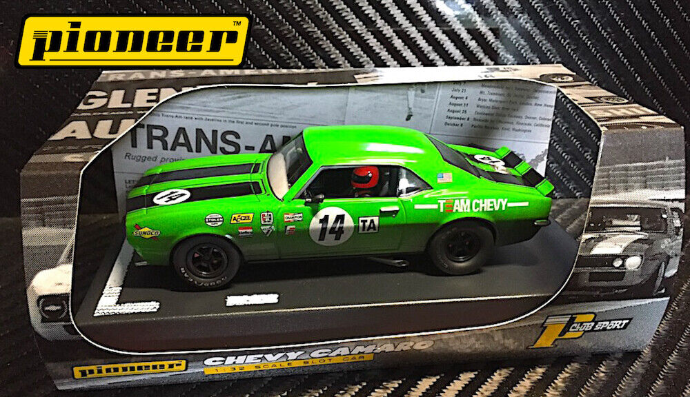 Pioneer Slot Car P044 Chevrolet Camaro Green Raced Version