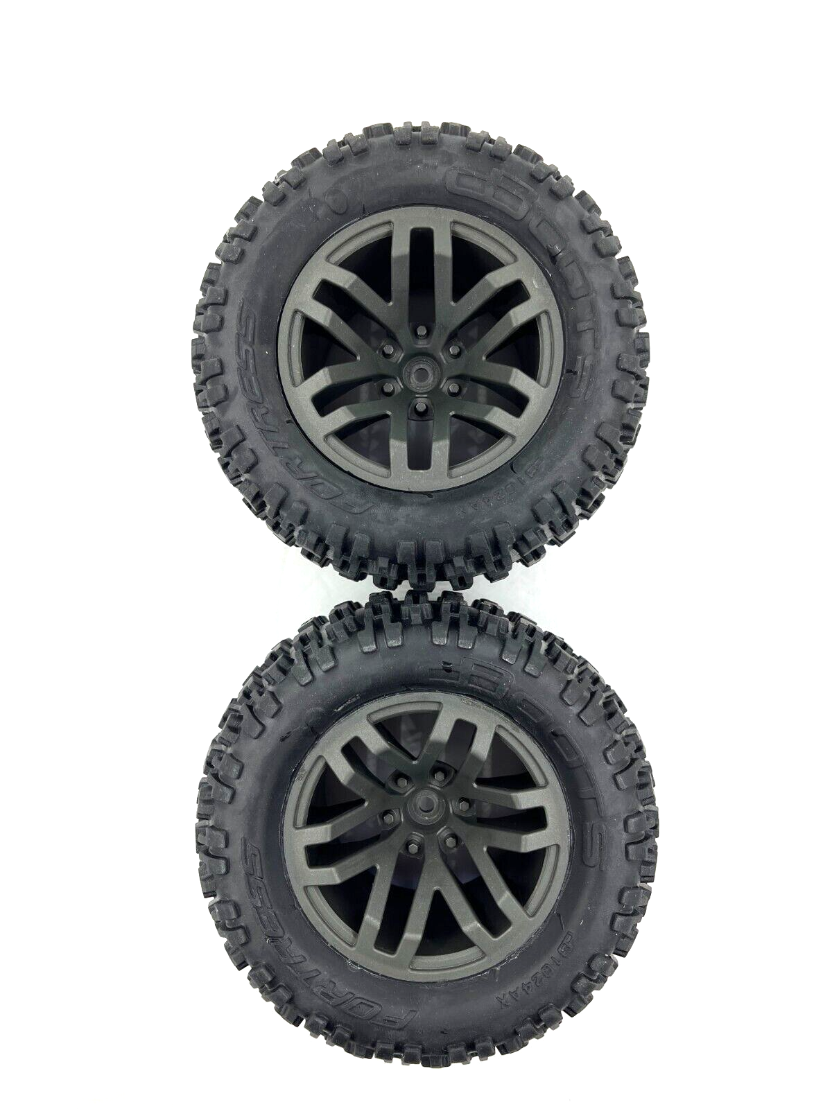 ARRMA MT GRANITE Dboots 'Fortress MT' Tire Set Glued Gun Metal (2)