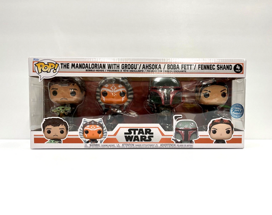 Funko Pop! Star Wars The Mandalorian 4 Pack Bobble Heads 461, 464, 462 & 483