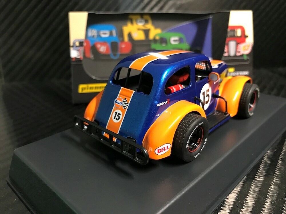 Pioneer Slot Car P076 Racing Legends 37 Chevy Sedan Gulf Livery No 15