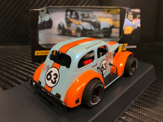 Pioneer Slot Car P139 Racing Legends 37 Chevy Sedan Gulf Logo Shadechanger Blue