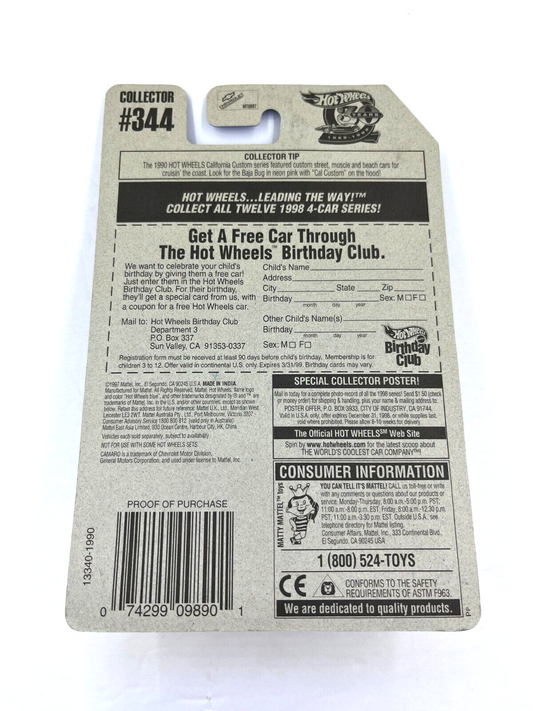 RARE Hot Wheels 1999 Camaro Convertible Collectors #344