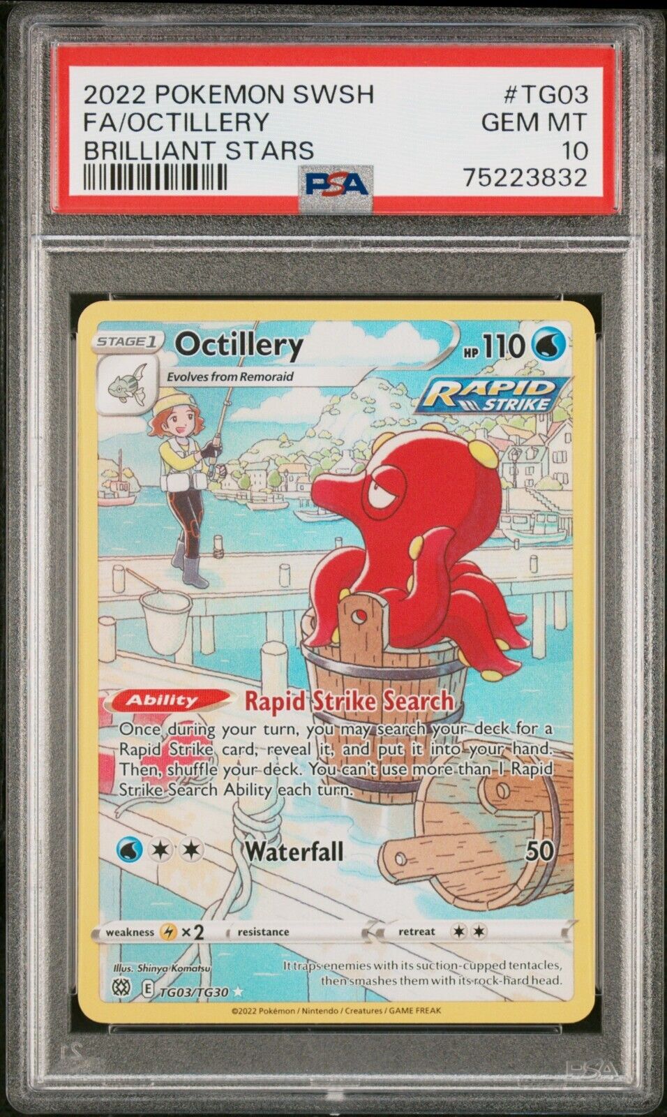 2022 Pokémon Sword & Shield Brilliant Stars Octillery TG03 PSA 10 GEM MT