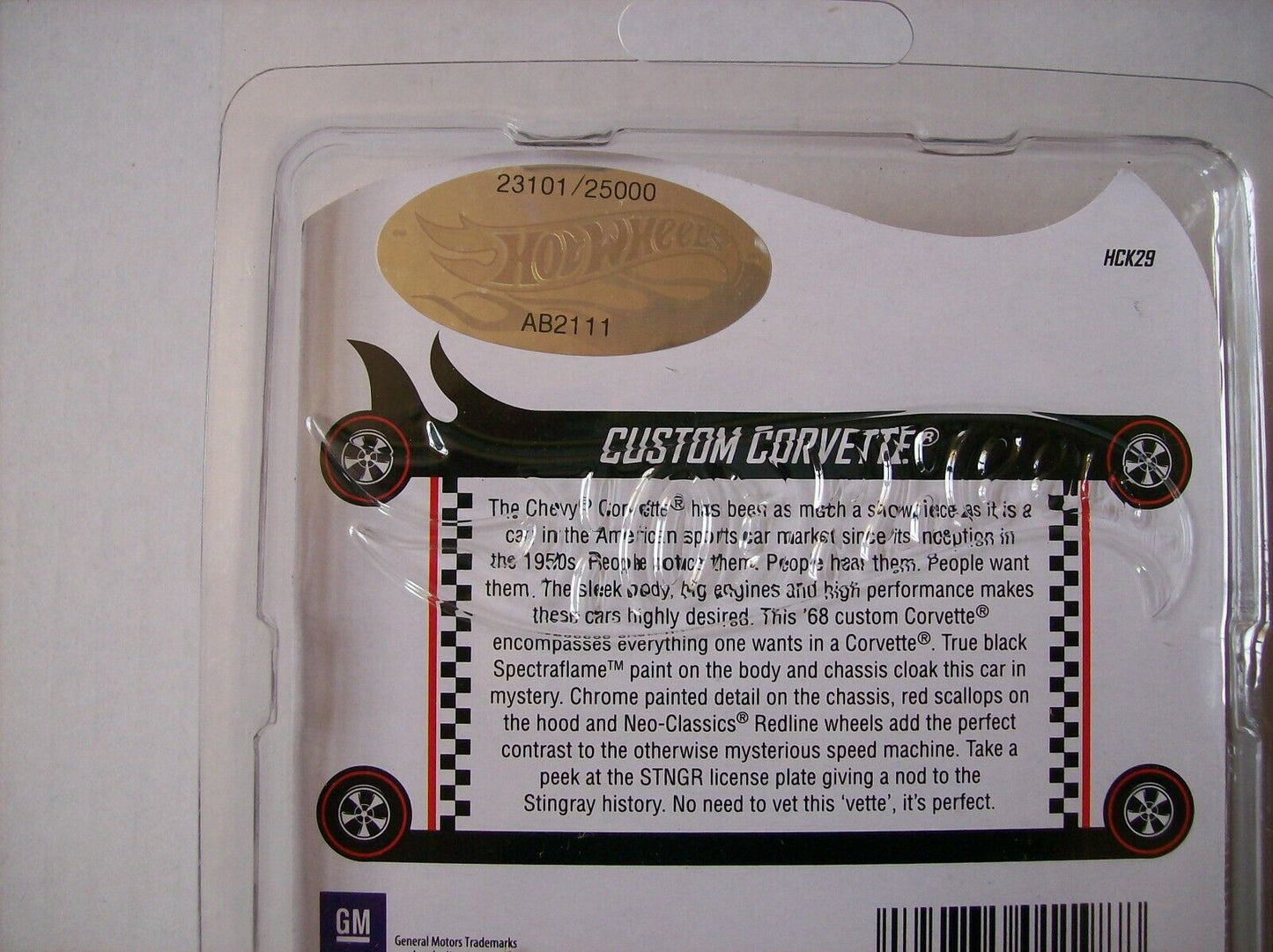 Hot Wheels 1968 Custom Corvette Red Line Club Special Limited Release