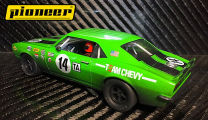 Pioneer Slot Car P044 Chevrolet Camaro Green Raced Version