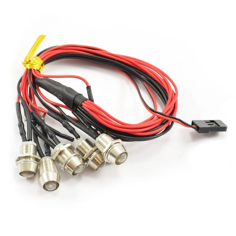 Fastrax RC Blue LED Headlights 6pk Including Mounts, Cars, Boats, Aircraft