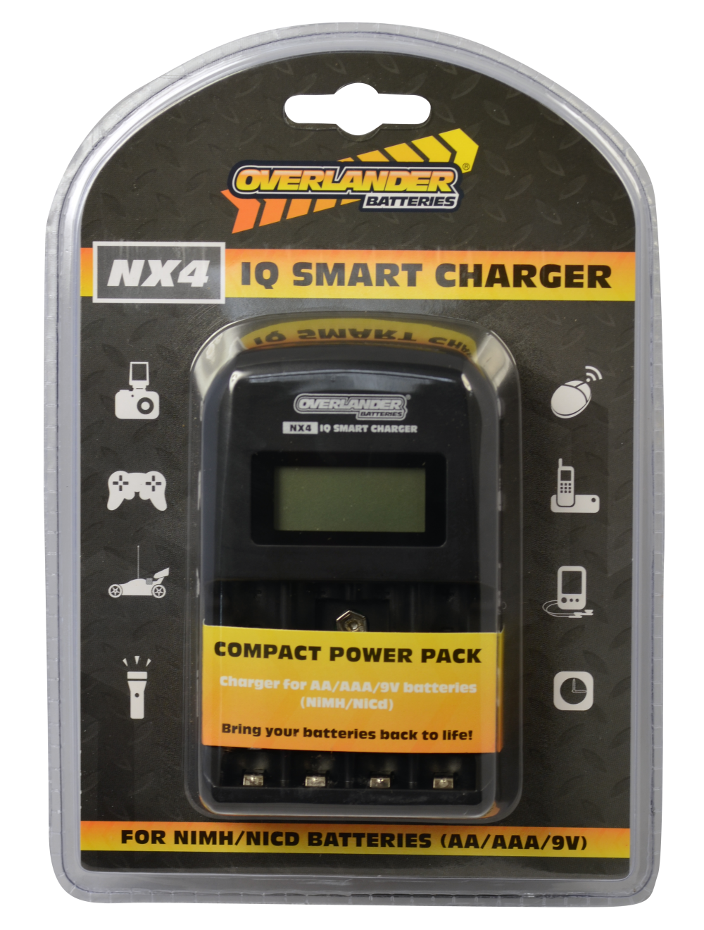 Overlander NX4 NiMH Battery Charger For Single Rechargeable AA 9V Cells