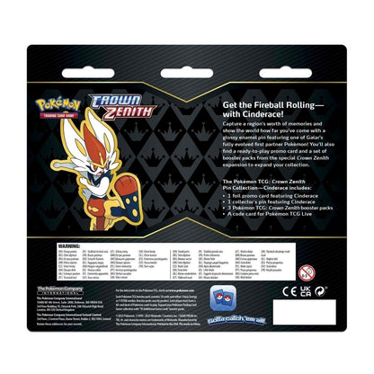 Pokémon TCG: Sword & Shield 12.5 Crown Zenith Pin Collection Cinderace UK STOCK