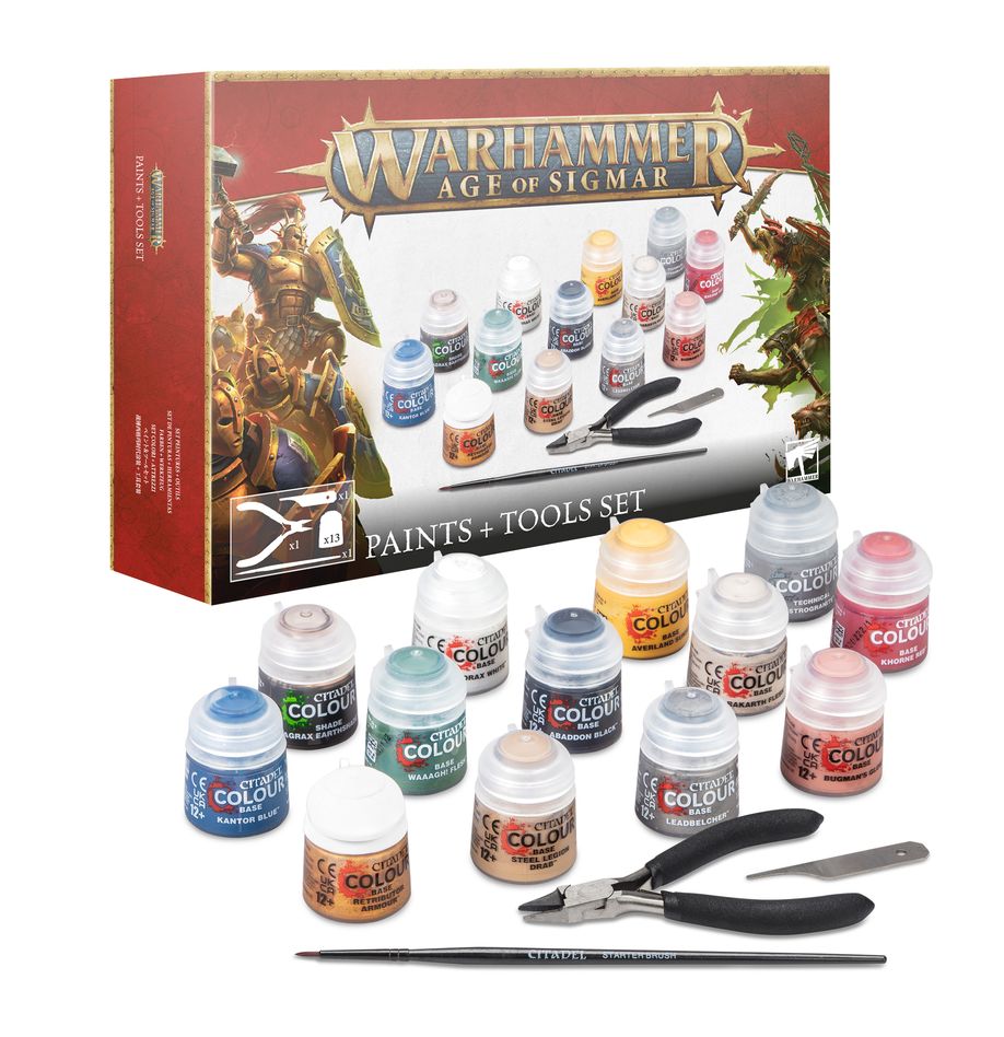 Warhammer Age Of Sigmar: Paints + Tools Set