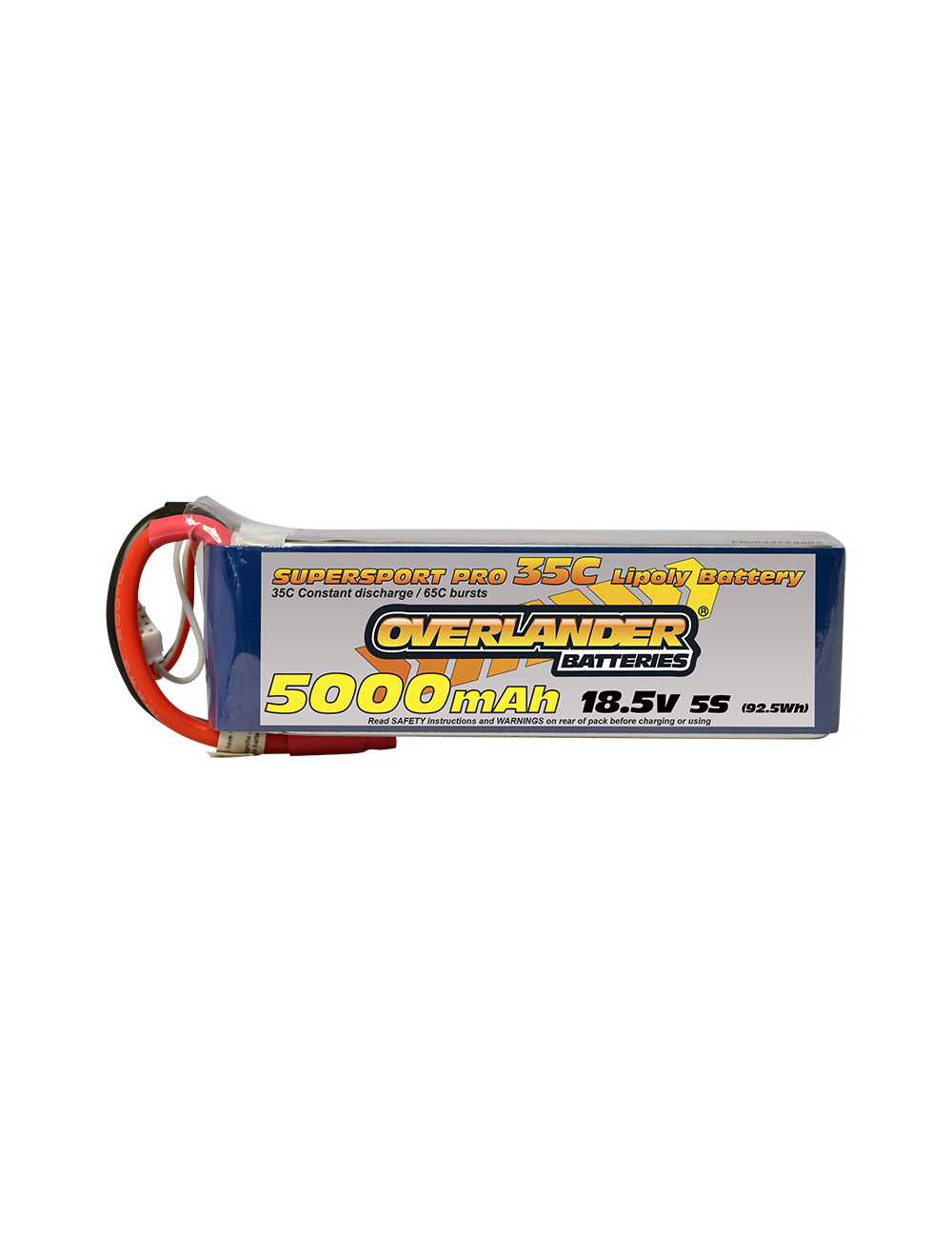 Overlander 5000mAh 18.5v 5S 35C SuperSport LiPo Battery - No Connector/Blank