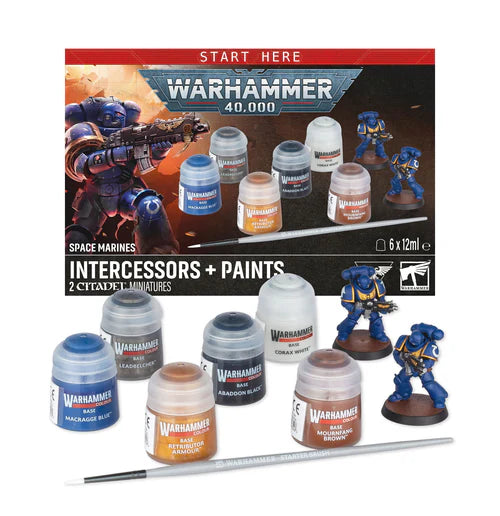 Warhammer 40,000 Space Marines: Intercessor Space Marines + Paints