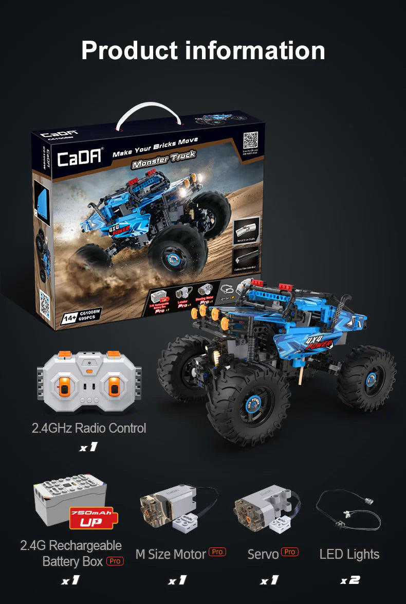 CaDA RC Monster Climbing car - 699 pcs Brick Kit