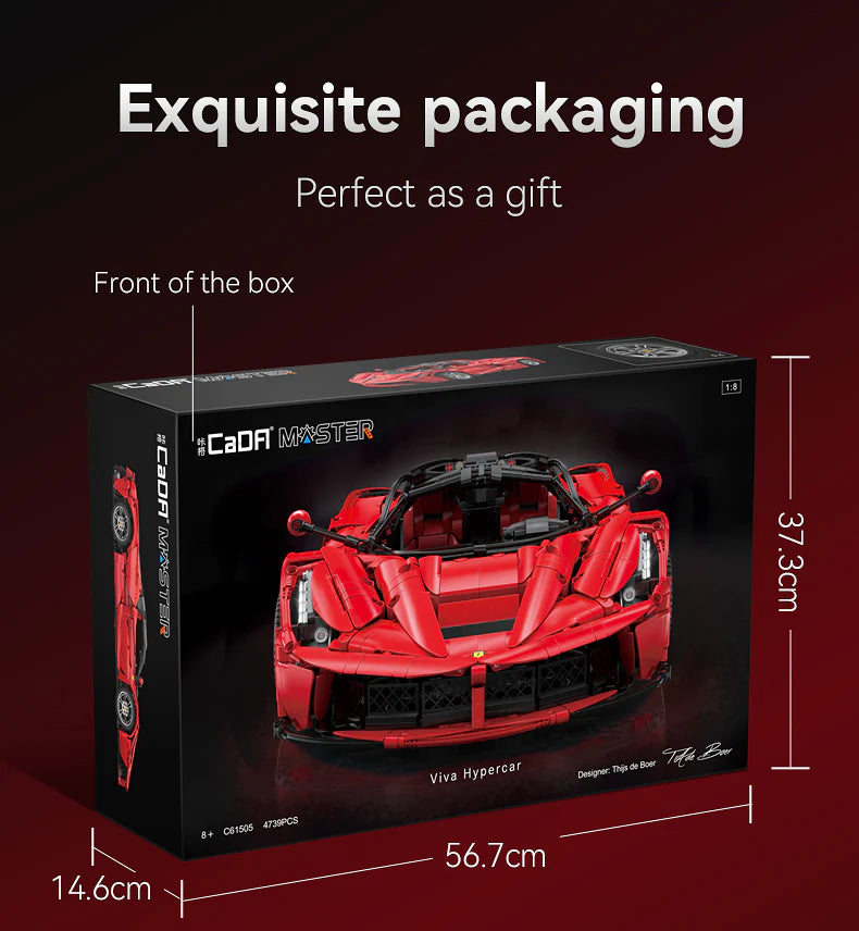 CaDA 1:8 Viva Hypercar - 4739 pcs Brick Kit