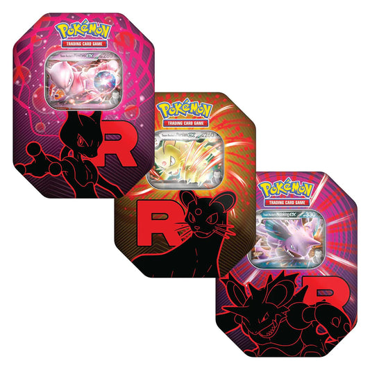 Pokémon TCG: Team Rocket Tins Full Set of 3 Artworks
